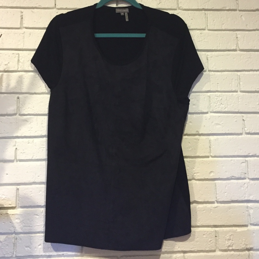 Vince Camuto faux suede black top - Picture 3 of 4